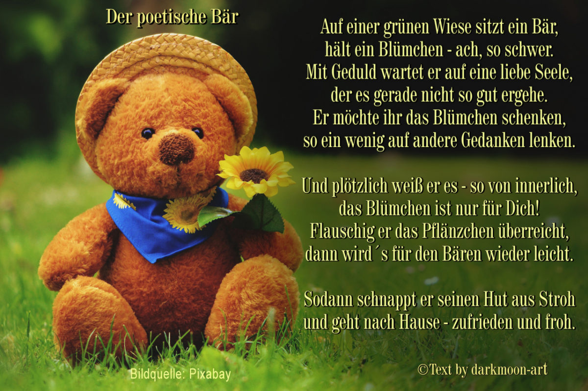 Der poetische Bär - Bild mit Gedicht