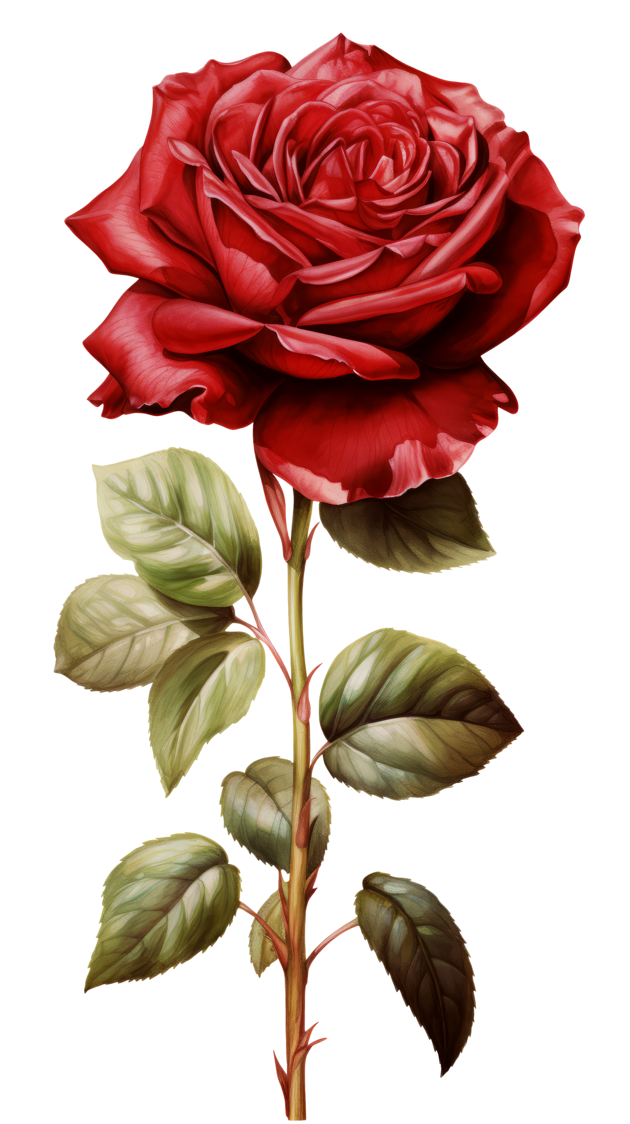 Rote Rose Vintage PNG CC0-2