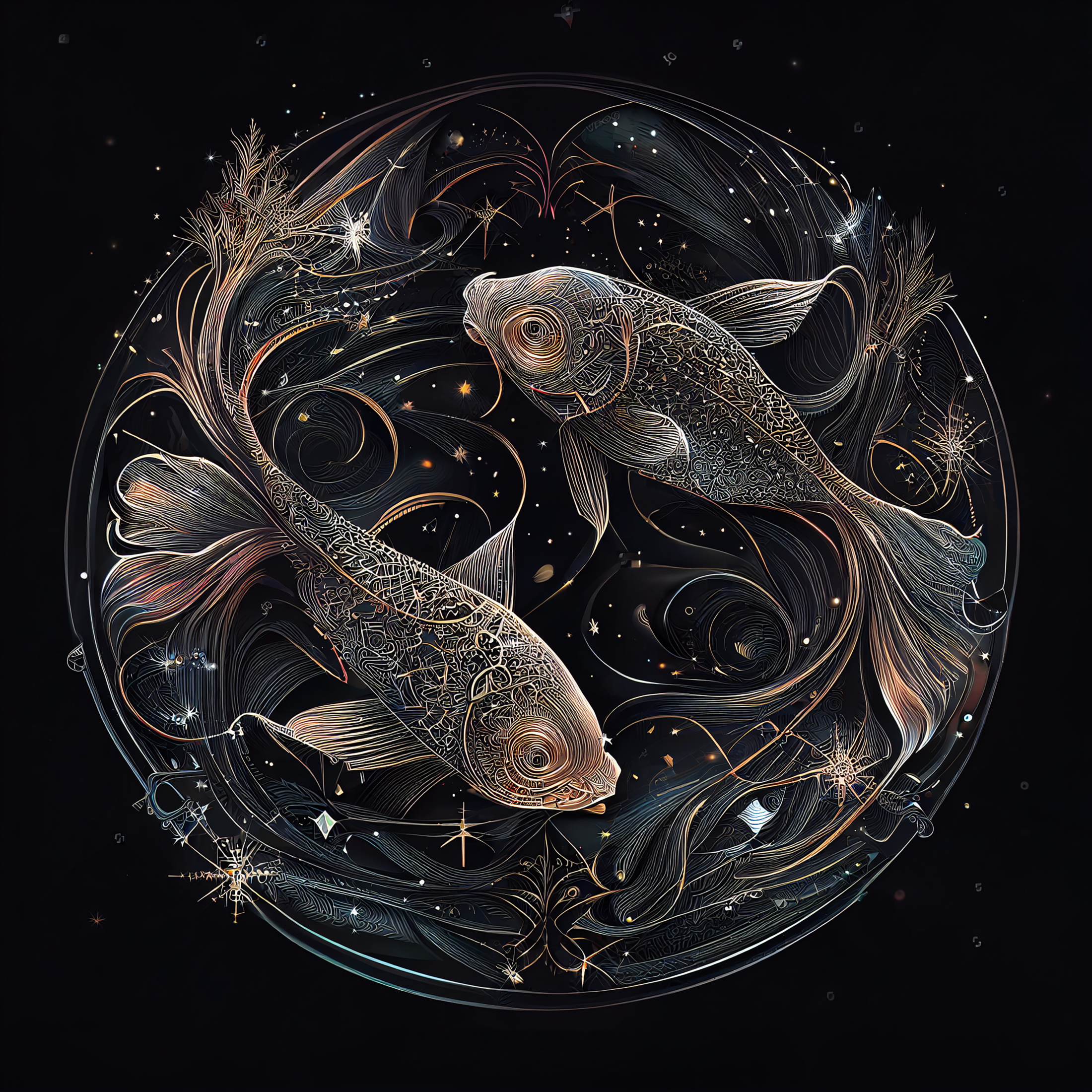 Sternzeichen-Fische-Fantasie-Leuchten
