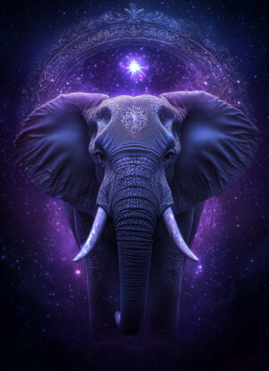 Hintergrundbild mit einem Elefant mit spirituellem und mystischen Flair