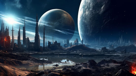 Skyline Planeten Außerirdische Mega City