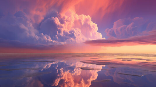 Wolkenhimmel Spiegelung im Wasser