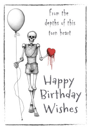 Bones Birthday-Card Torn Heart