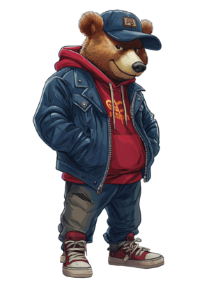 Cooler Bär In Jeans Outfit