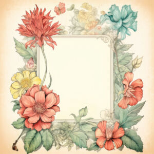 Digital Scrapbook Paper Floral Frame 