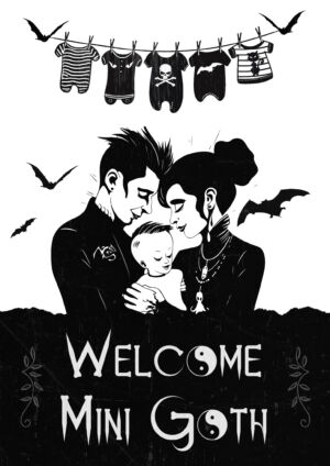 Welcome Mini Goth - Karte zur Goth Geburt - englische Version