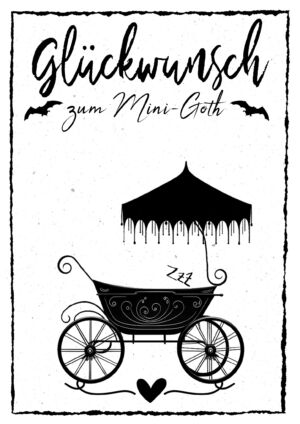 Goth Karte Zur Geburt Kinderwagen Schirm Kostenlos