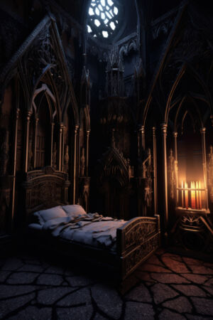 Goth Fantasie Inneneinrichtung - Schlafzimmer Gothisch