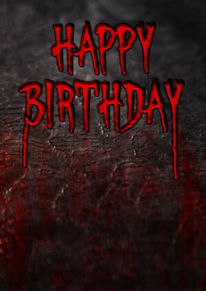 Goth Geburtstagskarte mit Blutschrift