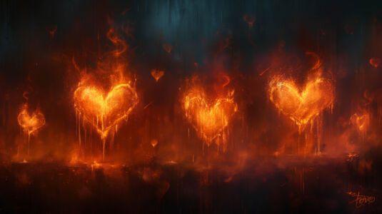 Hintergrundbild Brennende Herzen Titelbild