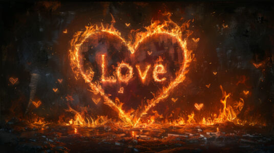 Hintergrundbild Feuer Herz Love Romantisch