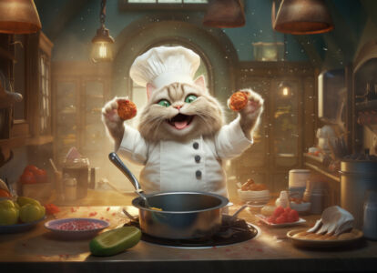 Illustration Katze Als Koch Lustig