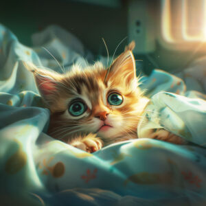 Katze Im Bett Am Morgen