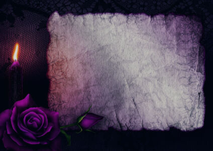 Romantische-Gothic-Gruss-und-Geburtstagskarte-Purple-Rose