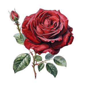 Rote Rose Vintage PNG CC0-1