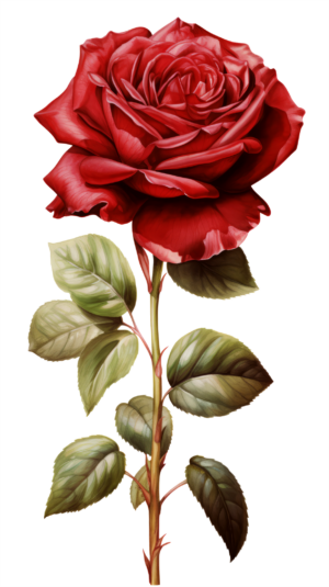 Rote Rose Vintage PNG CC0-2