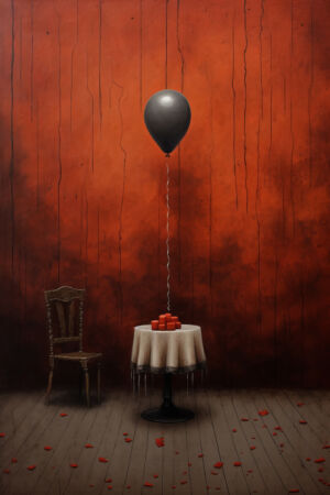 Surreale Geburtstagskarte mit einem Luftballon