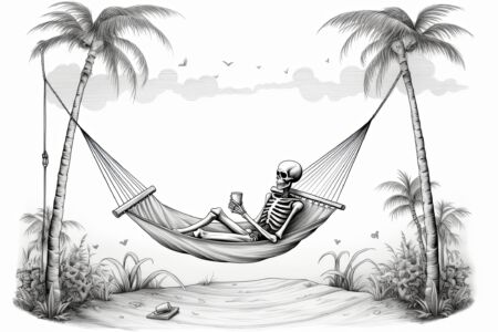 Skelett macht Urlaub
